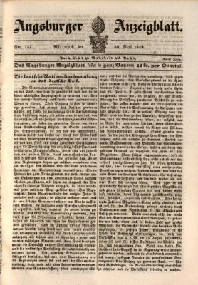 Augsburger Anzeigeblatt Mittwoch 30. Mai 1849