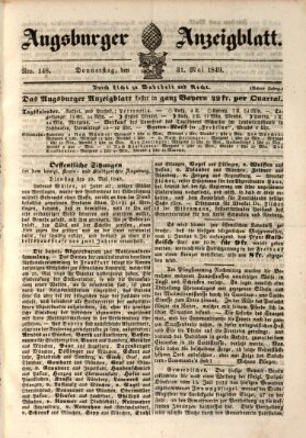 Augsburger Anzeigeblatt Donnerstag 31. Mai 1849