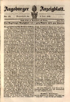 Augsburger Anzeigeblatt Samstag 9. Juni 1849