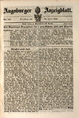 Augsburger Anzeigeblatt Dienstag 19. Juni 1849