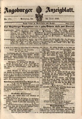 Augsburger Anzeigeblatt Sonntag 24. Juni 1849