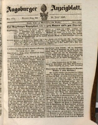 Augsburger Anzeigeblatt Donnerstag 28. Juni 1849