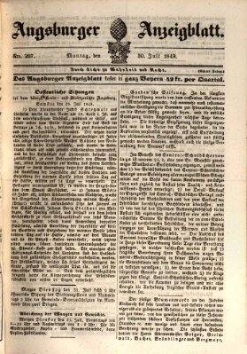 Augsburger Anzeigeblatt Montag 30. Juli 1849