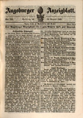 Augsburger Anzeigeblatt Sonntag 19. August 1849