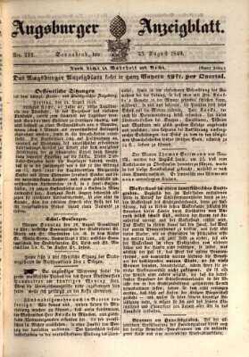 Augsburger Anzeigeblatt Samstag 25. August 1849