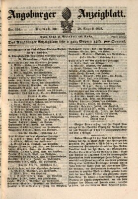 Augsburger Anzeigeblatt Mittwoch 29. August 1849