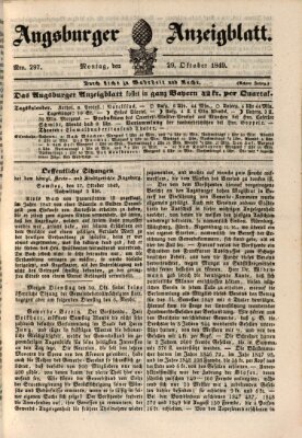 Augsburger Anzeigeblatt Montag 29. Oktober 1849