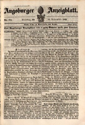 Augsburger Anzeigeblatt Dienstag 13. November 1849