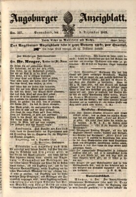 Augsburger Anzeigeblatt Samstag 8. Dezember 1849