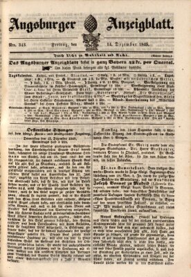 Augsburger Anzeigeblatt Freitag 14. Dezember 1849