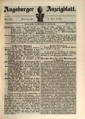 Augsburger Anzeigeblatt Montag 8. Juli 1850