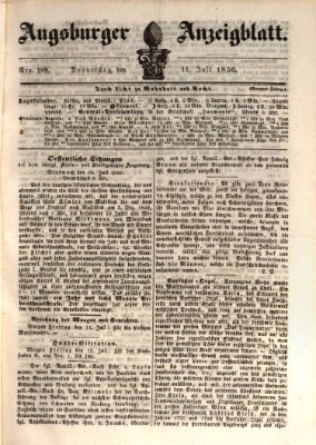 Augsburger Anzeigeblatt Donnerstag 11. Juli 1850