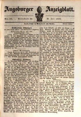 Augsburger Anzeigeblatt Samstag 20. Juli 1850