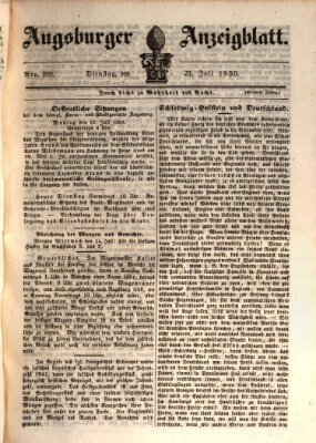 Augsburger Anzeigeblatt Dienstag 23. Juli 1850