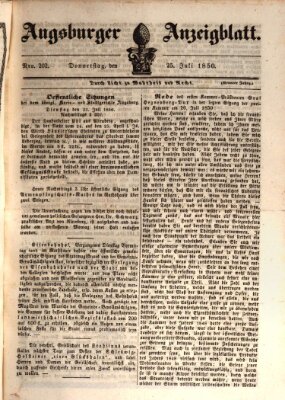 Augsburger Anzeigeblatt Donnerstag 25. Juli 1850