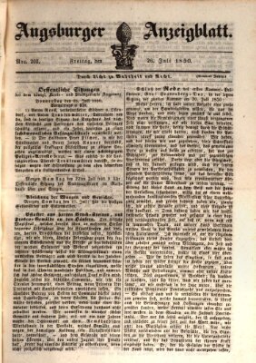 Augsburger Anzeigeblatt Freitag 26. Juli 1850