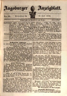 Augsburger Anzeigeblatt Samstag 27. Juli 1850