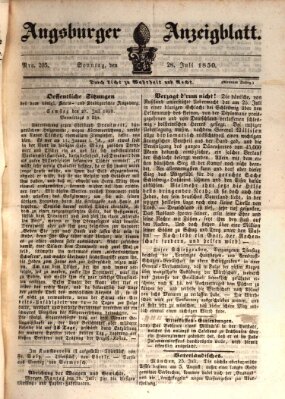 Augsburger Anzeigeblatt Sonntag 28. Juli 1850