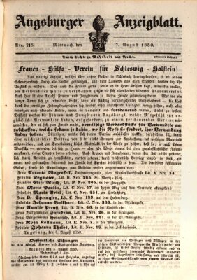 Augsburger Anzeigeblatt Mittwoch 7. August 1850