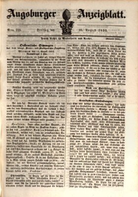 Augsburger Anzeigeblatt Freitag 16. August 1850