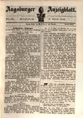 Augsburger Anzeigeblatt Freitag 16. August 1850