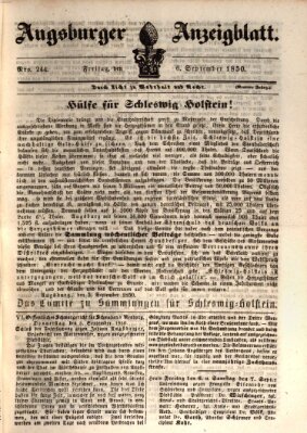 Augsburger Anzeigeblatt Freitag 6. September 1850