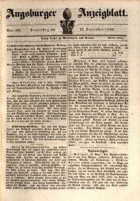 Augsburger Anzeigeblatt Donnerstag 12. September 1850