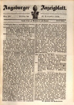 Augsburger Anzeigeblatt Freitag 13. September 1850