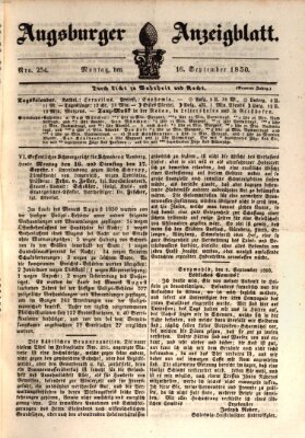 Augsburger Anzeigeblatt Montag 16. September 1850