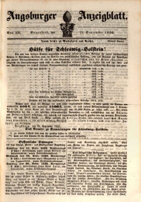 Augsburger Anzeigeblatt Samstag 21. September 1850