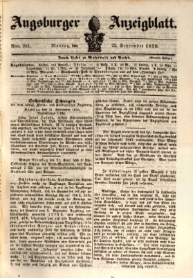 Augsburger Anzeigeblatt Montag 23. September 1850