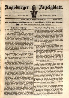 Augsburger Anzeigeblatt Sonntag 29. September 1850