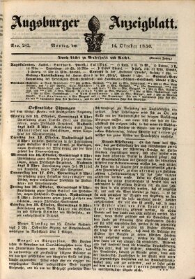 Augsburger Anzeigeblatt Montag 14. Oktober 1850