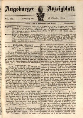 Augsburger Anzeigeblatt Dienstag 15. Oktober 1850