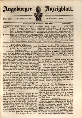 Augsburger Anzeigeblatt Samstag 19. Oktober 1850