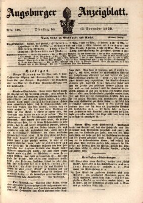 Augsburger Anzeigeblatt Dienstag 19. November 1850