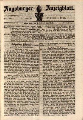 Augsburger Anzeigeblatt Freitag 29. November 1850