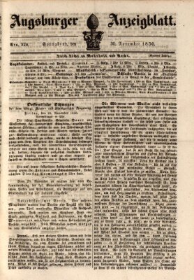 Augsburger Anzeigeblatt Samstag 30. November 1850