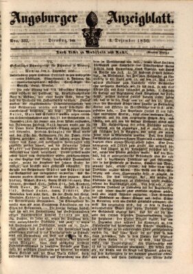 Augsburger Anzeigeblatt Dienstag 3. Dezember 1850