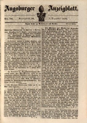 Augsburger Anzeigeblatt Samstag 7. Dezember 1850