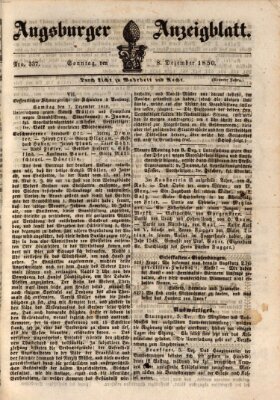 Augsburger Anzeigeblatt Sonntag 8. Dezember 1850