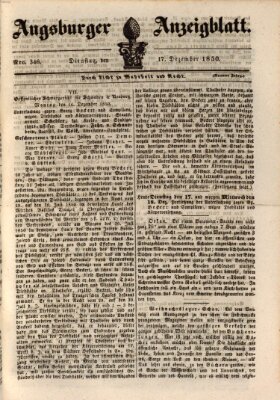 Augsburger Anzeigeblatt Dienstag 17. Dezember 1850