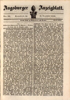 Augsburger Anzeigeblatt Samstag 21. Dezember 1850