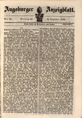 Augsburger Anzeigeblatt Sonntag 22. Dezember 1850