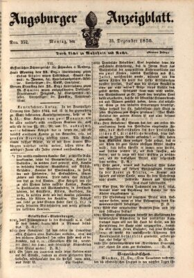 Augsburger Anzeigeblatt Montag 23. Dezember 1850