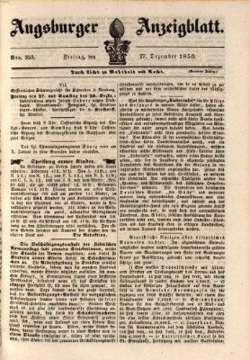 Augsburger Anzeigeblatt Freitag 27. Dezember 1850