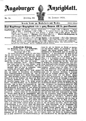 Augsburger Anzeigeblatt Freitag 24. Januar 1851