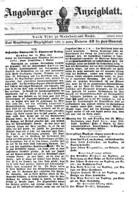 Augsburger Anzeigeblatt Sonntag 16. März 1851