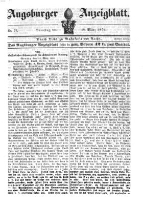 Augsburger Anzeigeblatt Dienstag 18. März 1851