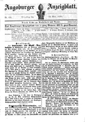 Augsburger Anzeigeblatt Dienstag 13. Mai 1851